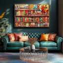 1000 Piece Puzzles for Adults Clearance, Heroes and The Circus Bookshelf House Puzzle for Adults, Challenge Art Jigsaw Puzzles, for Gift Birthday Party Games Family, 27.5X19.7 in Dust Free Puzzle