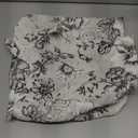 jinchan Linen Pleated Valance Farmhouse Floral Printed Valance for Windows 20 Inch Rustic Scallop Look Decorative Window Topper for Kitchen Living Room Bathroom Light Filtering 1 Panel Black on Beige