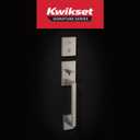 Kwikset San Clemente Front Door Lock Handle and Deadbolt Set, Entry Handleset Exterior with Interior Reversible Lever, Satin Nickel, Pick Resistant SmartKey Rekey Deadbolt Security