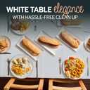HOUZZKINGZ USA White Paper Tablecloths for Rectangle Tables | 54' X 108' 25 Pack | 3-Ply Premium Paper & Plastic Table Cloths for Parties Disposable