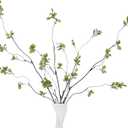 4 Pcs 38.5" Tall All-Green Artificial Branches with Leaves, Realistic Faux Ficus Greenery Stems, Bendable Fake Plant Twigs for Tall Floor Vases, Home Centerpiece, Office & Spring Decor
