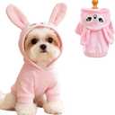 Pink Dog Sweater for Small Dogs Girl Boy Bunny Ears Puppy Hoodies Funny Dog Sweatshirt Coat Rabbit Outfit for Cats Pet Easter Costume for Pomeranian Chihuahua Yorkie (Pink, Large)