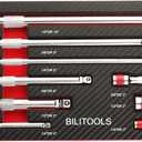 BILITOOLS Wobble Extension Set, 9 PCS 1/4", 3/8" and 1/2" Drive Ratchet Extension Set Flexible, Cr-V Steel