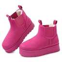 Goldnut Platform Chelsea Ankle Boots for Women: Classic Winter Hot Pink Booties with Faux Fur Slip-On Anti-Slip Outdoor Snow Short Mini Boot in 2025 Size 5.5