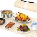 Warming Mat for Food - Large Electric Warming Tray Adjustable Temp with 3H Auto Shut-Off, Raised Design Protects Countertop, Portable Silicone Warmer for Parties, Buffets, Family Gatherings