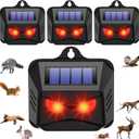 4 Pack Solar Nocturnal Animal Repeller Outdoor,Coyote Deterrent Skunk Repellent for Yard,Solar Predator Eyes Animal Deterrent, Predator Lights for Chicken Coop Deer Fox Skunk Racoon Garden Farm