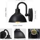 Barn Light Gooseneck Light- Small Farmhouse Outdoor Lighting, 1-Light Outdoor Gooseneck Lighting Farmhouse Wall Sconce for Patio Porch Garage (6.4" Diameter, 1pc)