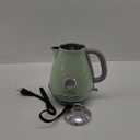 Electric Tea Kettle, 1500W /1.7 Liter Hot Water Boiler Heater Pot, Retro Electric Kettle with Thermometer, Auto Shut-Off & Boil-Dry Protection, BPA Free,Stainless Steel Teapot (Green grey)