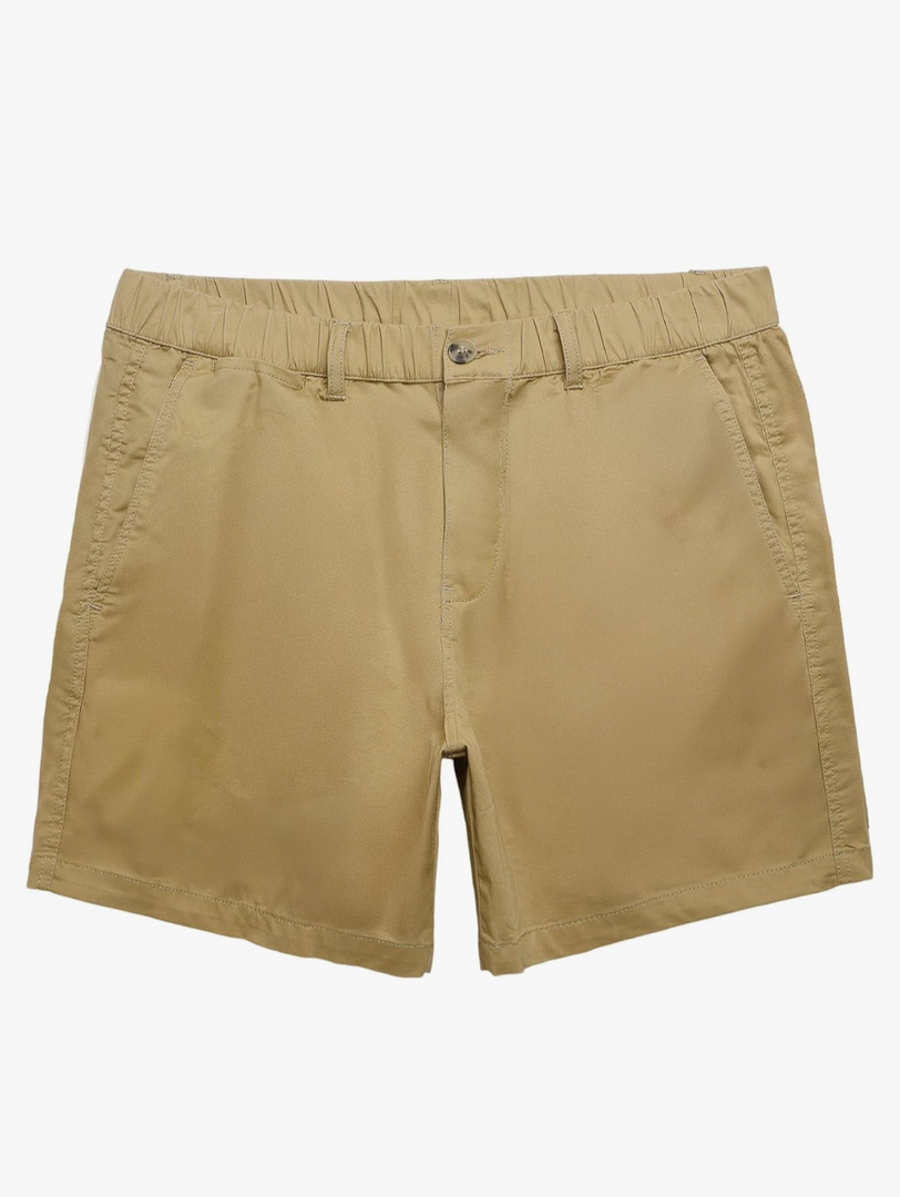 maamgic Men's Classic-fit 5.5" Cotton Casual Shorts Elastic Waistband with Multi-Pocket Daily Wear Walking Summer Outfit Size 34