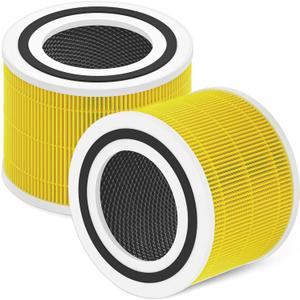Improvedhand Core 300 Pet Care Replacement Filter for LEVOIT Core 300S and Core 300-P Air Purifier, 3-in-1 Great High-Efficiency Materials With Activated Carbon Filter, 2 Pack, Yellow