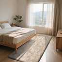 Soft Runner Rugs for Bedroom, Beige 2x6 Area Rugs Fluffy Rug Shaggy Area Rug Carpet, Bedside Rug for Living Room Bedroom Kids Room Home Decor 100"x 24"