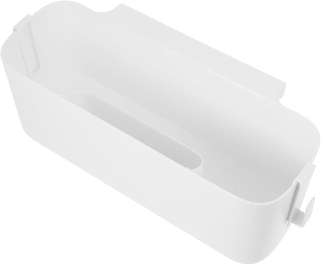 OUNONA Kitchen Hanging Basket Dormitory Bedside Basket Bedside Organizer Metal Hanging Storage (White)