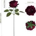 Burgundy Artificial Flowers Velvet Roses 25 PCS Real Look Silk Flowers with Stems for DIY Wedding Party Baby Shower Home Decoration(Burgundy)
