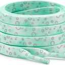 DELELE 2 Pairs Reflective Shoelace Flat Safety Laces for Shoes Sneakers Boots (47 Inch (120cm), 05 Dot Mint Green)