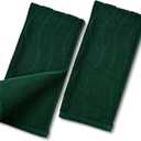 Jacquotha 2-Piece Hand Towels Set in Forest Green, Wavy Striped Jacquard Towels for Bathroom Kitchen Gifts (13x29 Inches, 100% Cotton)