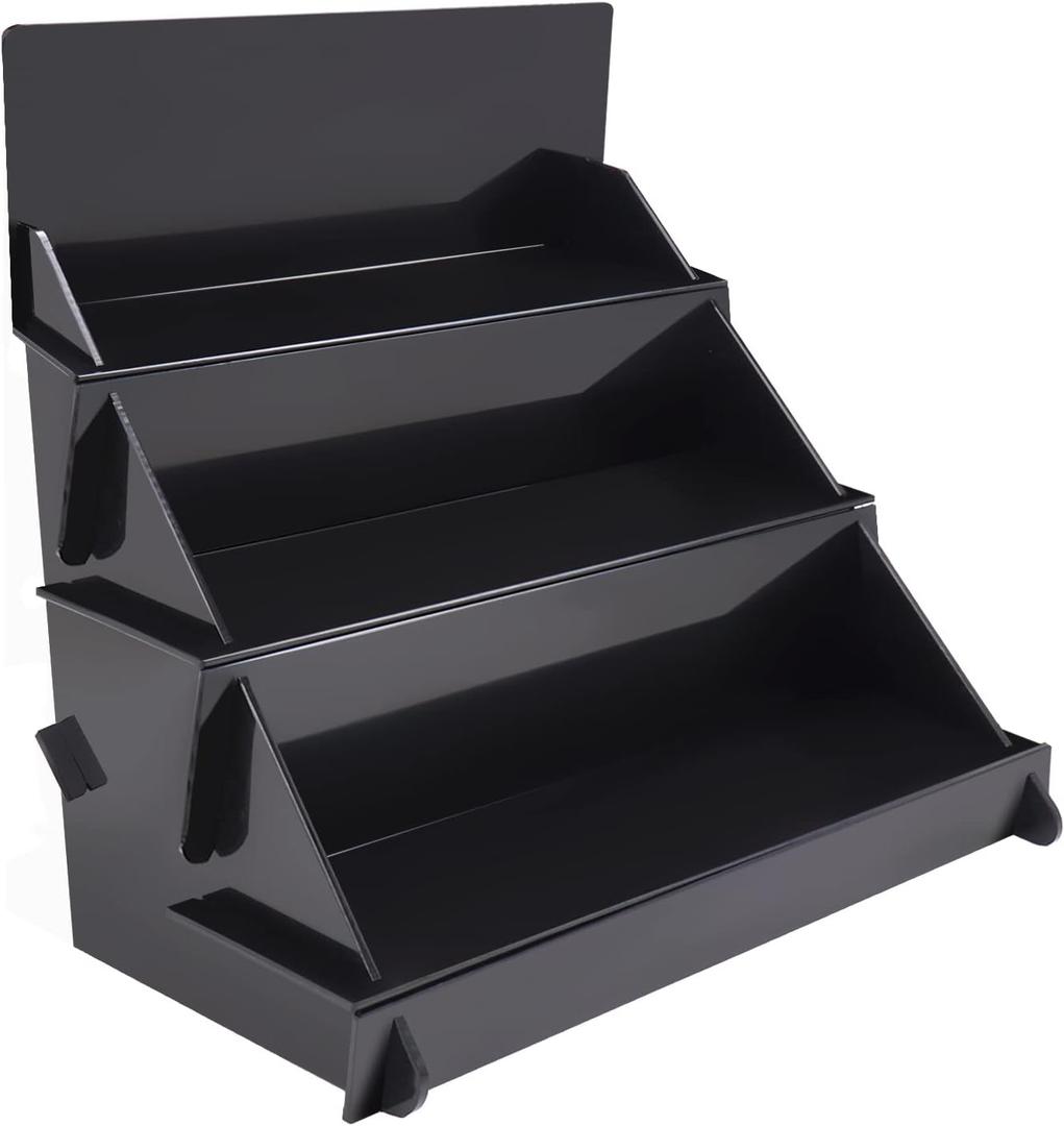 18.55''x16''x15'' Portable Product Display Stand -Black Display Table Repeatable Assembly/Disassembly Display Shelf for Craft Show Display,Retail Display,Farmers Markets,Candy Display,vendors