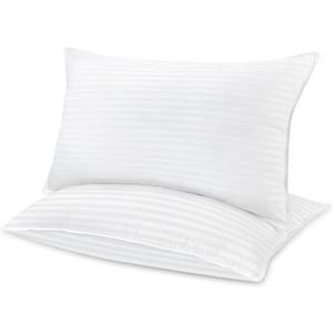 kingrest 100% Cotton Kids Size Bed Pillows for Sleeping, Set of 2,Soft and Supportive with Microfiber Filled, Hotel Collection, Cooling Pillows White