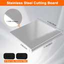 Stainless Steel Cutting Board with Counter Lip, 2 Pack Non-Slip Mats, Yoposeo Heavy Duty Baking Cutting Chopping Boards for Kitchen, Meat, Fruits, Vegetables, Bread (11.8" X 11.8"/ 30 X 30cm)