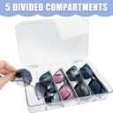 2 Packs Plastic Sunglass Organizer, 5 Slots Stackable Eyeglass Case Storage Organizer with Lid, Clear Eyewear Storage Display Case Eyewear Collection Case Holder for Multiple Glasses Jewelry