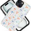 Case for iPhone 13,Fits Frosted Case Design for Girl Women,Coastal Fish Summer Cute Stamp