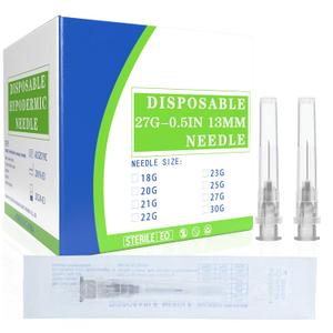 100Pack 27 Gauge 1/2 Inch Syringe Needles, Disposable Luer Lock Sterile Supplies