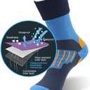 RANDY SUN Waterproof Socks, Unisex Hiking Wading Trail Running Kayaking Crew Socks (Blue, L)