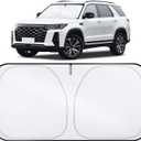 LivTee Car Windshield Sun Shade300T Polyester, Double-Layer Design, Foldable Sunshade for Small Sedans & Mini SUV, UV & Heat Protection, Automotive Interior Sun Shield, Car Accessories(57.08"x31.5")