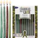 Rite Lite Chanukah for a Cause Green Hanukkah Candles (Support Our Troops) - Bulk Pack of 45 - Decorative & Fits Most Menorahs Dripless Jewish Holiday Party Favors Accessories Decorations