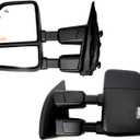 AERDM New Towing Mirror Compatible with 1999-2016 Ford Super Duty F-250 F-350 F-450 F-550 Side Mirrors Black with Power Heated glass Turn Signal and Auxiliary Lamp Pair Set