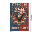 2 x Garden Flag 12x18 Double Sided, 1776-2026 USA 250th Anniversary Patriotic Yard Flag, American Outdoor Small Garden Flag for 4th of July Porch Lawn Decor