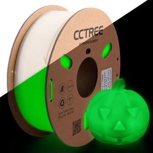 CCTREE 3D Printing Glow PLA+ Filament 1.75mm, Stronger and Tougher Glow in the Dark 3D Printer Filament PLA Plus, Accuracy +/- 0.03mm, 1KG Spool (2.2lbs), Fit Most FDM Printer, Glow Green