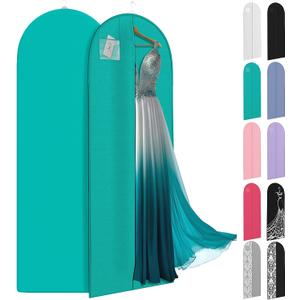 72" Long Dress Bags for Gowns - Wedding Dress Garment Bag for Dresses - Long Garment Bags for Hanging Clothes & Closet Storage - Durable Travel Bag for Women with ID Window