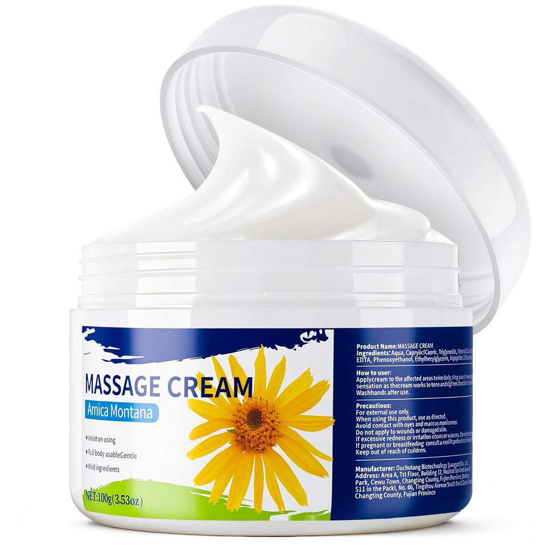 Arnica Montana Cream  Soothing Balm for Muscles and Joints, Non-Greasy with Subtle Natural Herbal Scent, Helps Calm Soreness and Bruised Skin, 3.53 oz