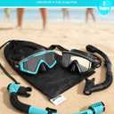 Aegend Snorkeling Gear for Adults Youth Kids, Snorkel Mask with Top Dry Valve - Panoramic View Anti-Leak and Anti-Fog with Mesh Bag for Snorkeling, Scuba Diving, Freediving & Swimming