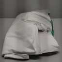 2 Pillow cases: 30" x 20"; white bag: 14" x 14"; White sheet: 106" x 80"; Fitted sheet: 55" x 80"