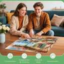 500 Piece Puzzles for Adults, Cozy Seaside Terrace Scene Jigsaw Puzzles with Dog and Cat, Relaxing 500 Piece Puzzle, Perfect for Family Time, Wall Decor, Gift for Adults, Seniors, 20.5 x 15 in