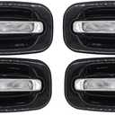 NewYall Chrome Lever Exterior Door Handles Set for 1999-2007 Silverado Escalade Tahoe Suburban Sierra 1500 2500 3500 Truck Outer Outside Front Rear Left Driver and Right Passenger Side
