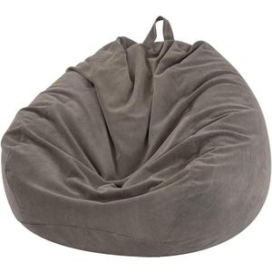 Nobildonna Bean Bag Chair Cover (No Filler) for Kids and Adults,Beanbag Stuffed Animal Storage Without Filling Plush Toys Holder and Organizer Soft Premium Corduroy 200L (Warm Grey) (Medium(Cover Only))