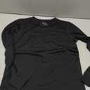 Kids Unisex 100% Merino Wool Base Layer Tops Lightweight Thermal Underwear Shirt 11_12Y, Black