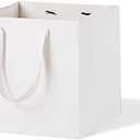LFCXHTY White Paper Gift Bag Small Square Bottom Kraft Paper Bags with Handles for Wedding Baby Shower Birthday Party (White, 8 x 8 x 8 in, 10 CT)