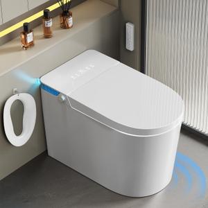 Smart Toilet with Bidet Built-in: Bidet Toilet with Child Seat & Tank, 4 Washing Modes Toilet Bidet Heated Seat, One Piece Toilet with Dryer Remote Foam Shield Foot Sensor, Auto Lid&Seat, ADA Comfort