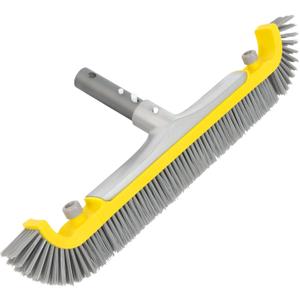 POOLAZA 20'' Pool Brush, Heavy Duty Pool Brushes for Cleaning Pool Walls & Floors, Premium Pool Brush Head for Inground Pools with BPT Bristles & EZ Clip, Curved Ends High-Efficiency Pool Scrub Brush