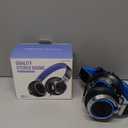 AILIHEN C8 Kids Headphones Wired, On-Ear Headphones with Microphone and Volume Control Foldable Corded Stereo 3.5mm Headset for School Teens Smartphones Chromebook Laptop Tablets Travel (Black Blue) (Medium)