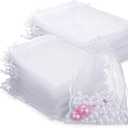 Hoolerry 500 Pcs Organza Gift Bags Jewelry Small Mesh Drawstring Sachet Wedding Favor Bracelet Bags for Packaging Jewelry Pouches Small Gifts(5 x 7 Inch,White)