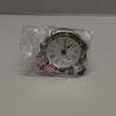 Silent Mini Vintage Analog Table Clock with Hand-Painted Metal Body and Battery Operated Non-Ticking Core for Shelf, Bedroom, Bedside, Desk, Gift Clock (Purple Rose)