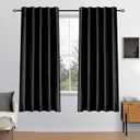 MIULEE Black Velvet Curtains 2 Panels Luxury Blackout Curtains for Bedroom Living Room Thermal Insulated Super Soft Window Drapes Rod Pocket & Back Tab, W52 x L72 inches