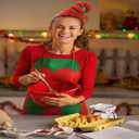 Toulite 36 Pcs Christmas Elf Aprons and Elves Headband Sets Bulk Elf Costume Headwear for Christmas Party (Red)