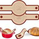 Silicone Bread Sling for Dutch Oven, 2 PCS Red Non-Stick & Reusable Bread Baking Supplies with Extra Long Handles, Easily Transfer Sourdough, Dishwasher Safe, Round