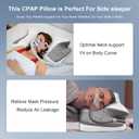 Cervical Neck CPAP Pillow for Side, Back Sleepers to Neck Pain Relief - Reduce Air Leaks & Mask Pressure for Better Sleep- Include CPAP Hose Holder - Avoid Hose Tangles & Keep The Hose Off The Floor