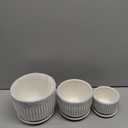 Hlukana Ceramic Plant Pots Set of 3, 6.75/5.6/4.2 inch Planters with Drainage Holes and Saucer, Flower Pot Outdoor Indoor, Modern Decorative Planters for House Plants Garden Planters Succulent Pots (Blue)